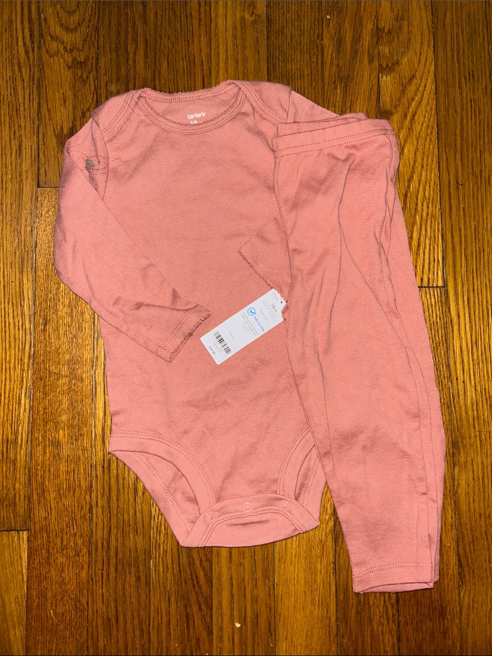 New Baby Girl Carter’s Matching Set Pink Long Sleeve Leggings